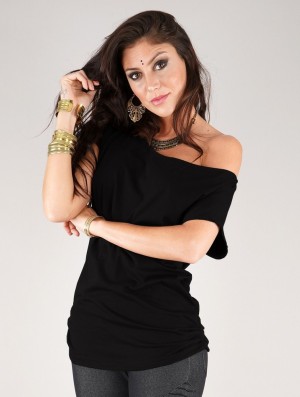 Toonzshop Kayäazü Boat Neck Loose T-shirt T-Shirt Dam Svarta | QBHAG-4607