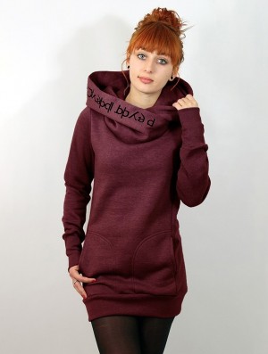 Toonzshop Lovely Reaper Long Hoodie Hoodie Dam Mottled wine | ORIBN-2035