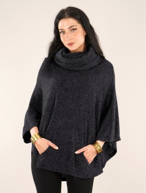 Toonzshop Poncho "Taraka" Ponchos Dam Mörkgrå | XGUVS-4570