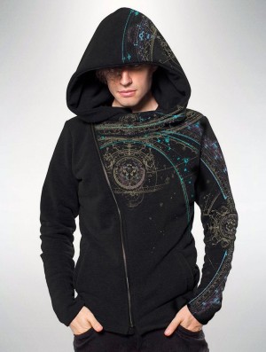 Toonzshop Portal Zip Up Hoodie Hoodie Herr Svarta | APBEX-6374